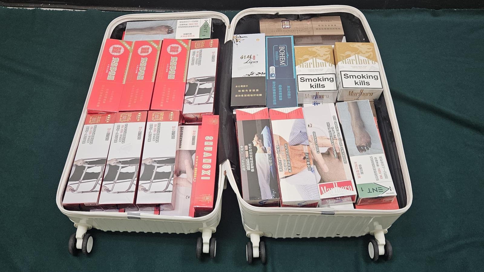 兩名入境旅客進口／管有未完稅香煙罪成判囚