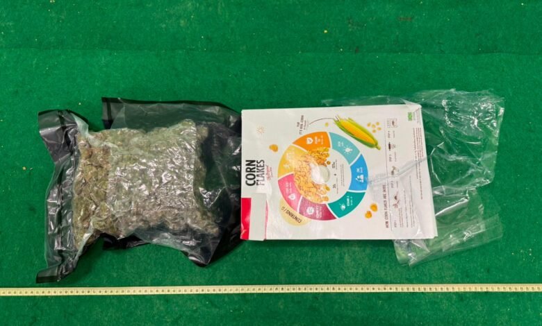 曼谷抵港兩男機場被揭行李藏十公斤疑大麻花