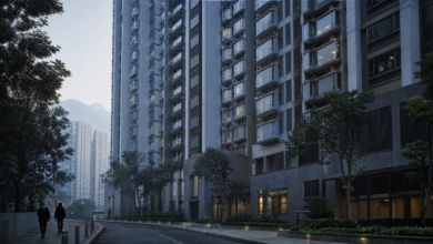 AI生成的香港住宅大廈概念圖，展示一般城市住宅環境，非真實現場照片